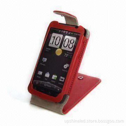 Leather Case in Snap Button Closure Design, with Earphones, Speaker, and Camera Openings